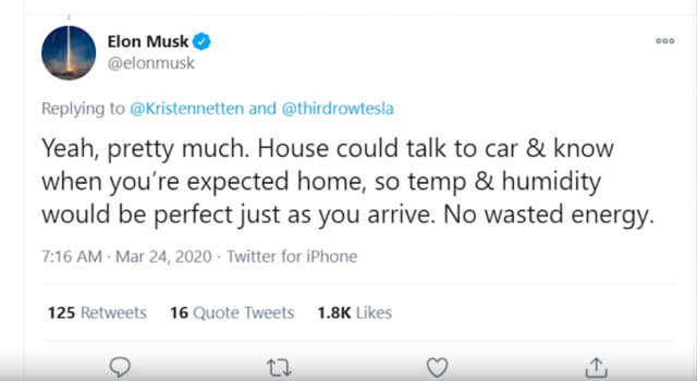 Tesla home HVAC tweet
